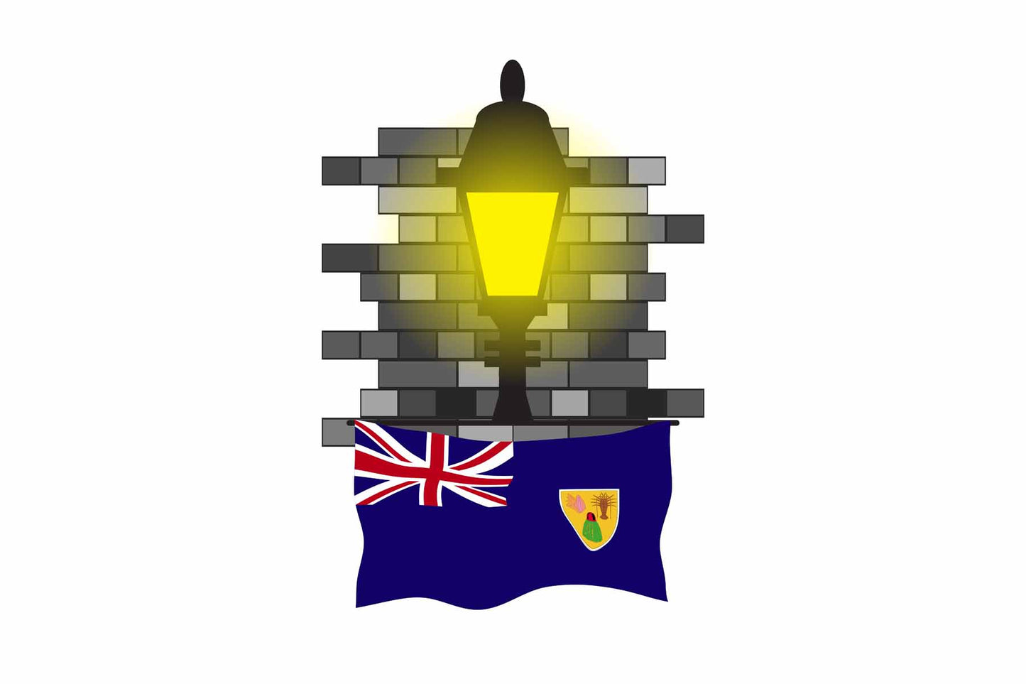 Turks and Caicos Islands Town Street Lamp Bricks Sticker & Magnet