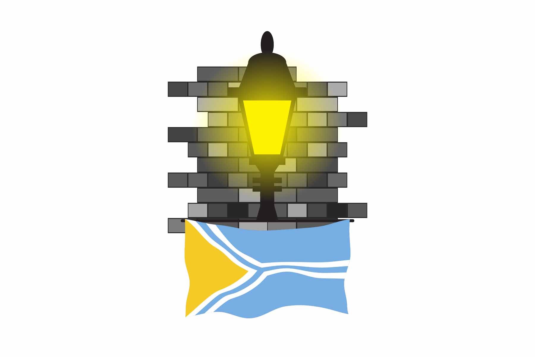Tuva Town Street Lamp Bricks Sticker & Magnet