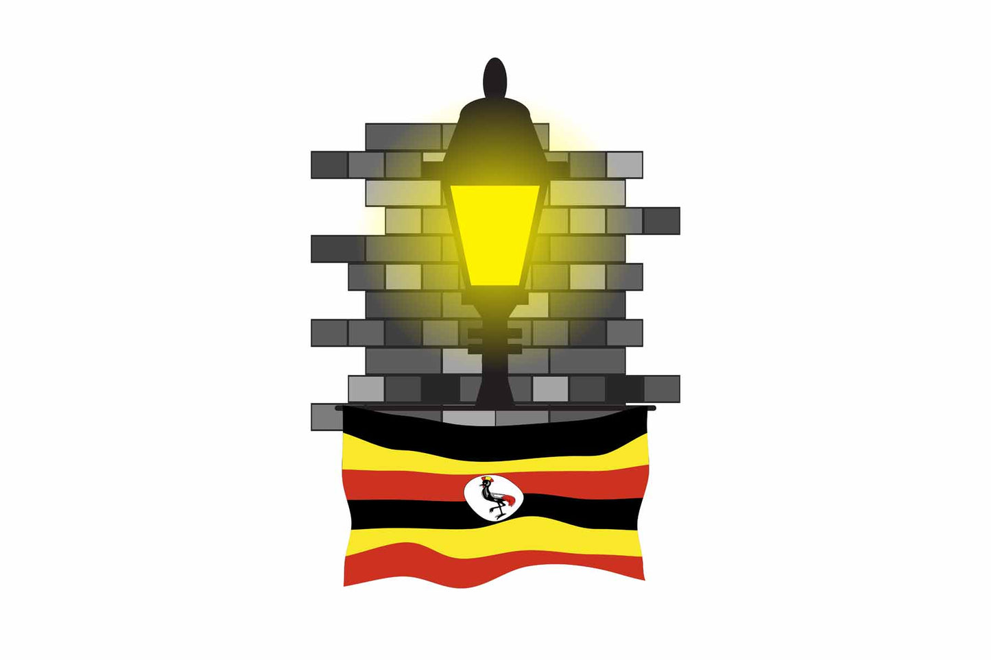 Uganda Town Street Lamp Bricks Sticker & Magnet