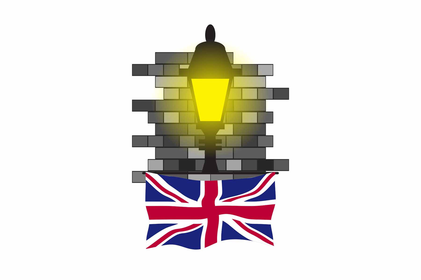 United KIngdom Town Street Lamp Bricks Sticker & Magnet