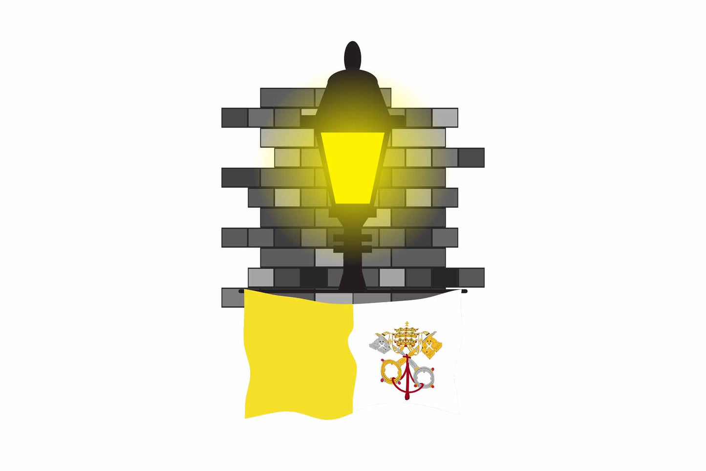 Vatican City Holy See Town Street Lamp Bricks Sticker & Magnet