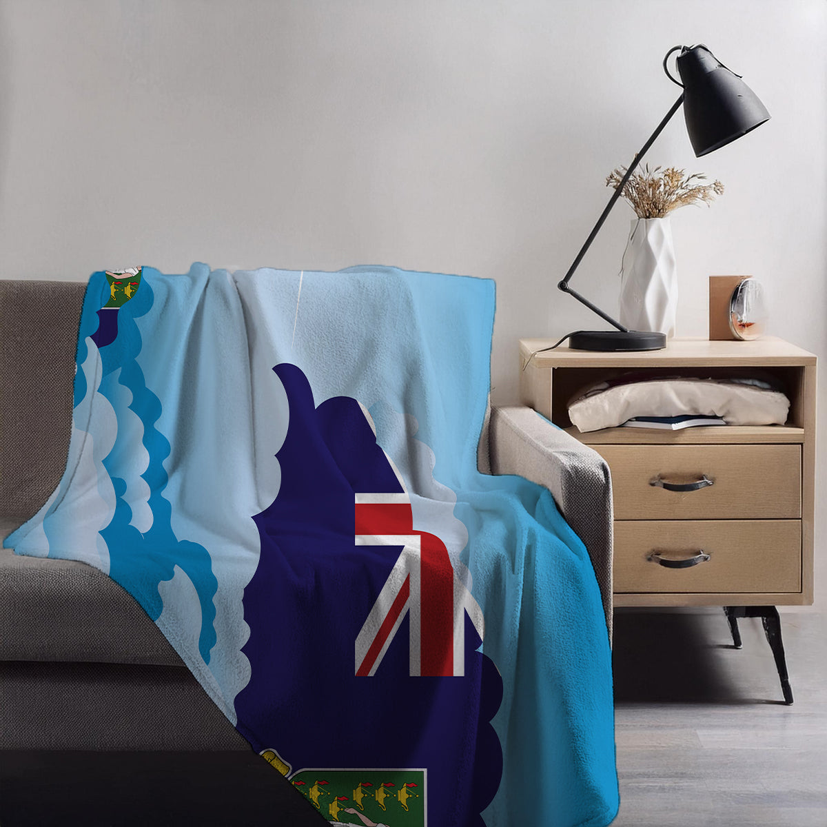 Virgin Islands UK Day Clouds Blankets & Throws | Soft Premium Blankets | City Posters Plus