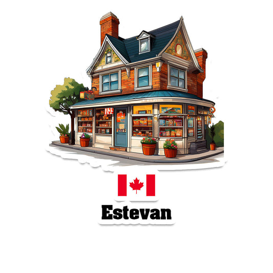 Estevan Home Town Office Shop Canada Sticker & Magnet