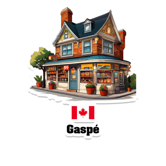 Gaspé Home Town Office Shop Canada Sticker & Magnet