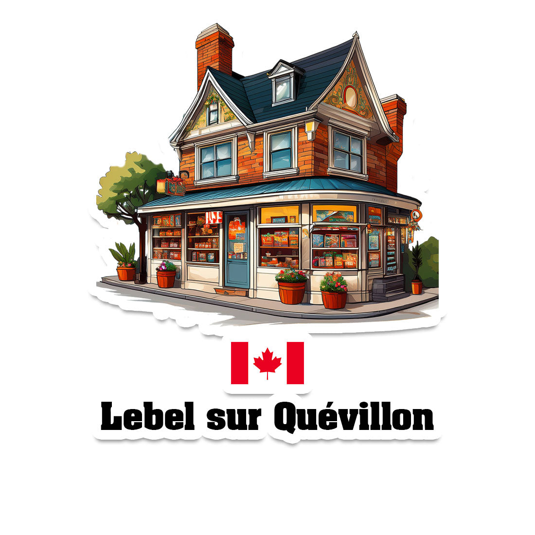 Lebel sur Quévillon Home Town Office Shop Canada Sticker & Magnet