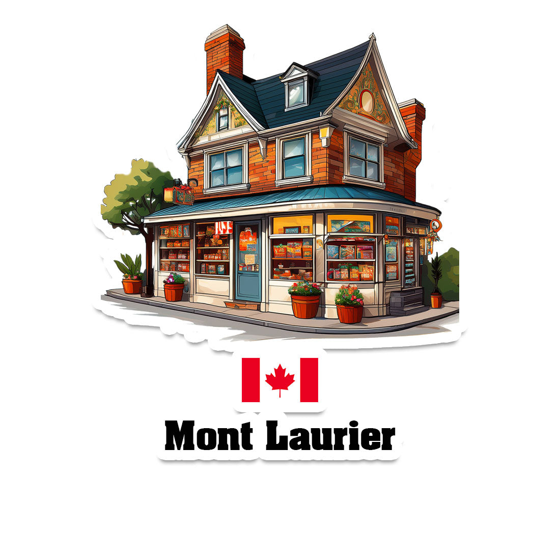 Mont Laurier Home Town Office Shop Canada Sticker & Magnet