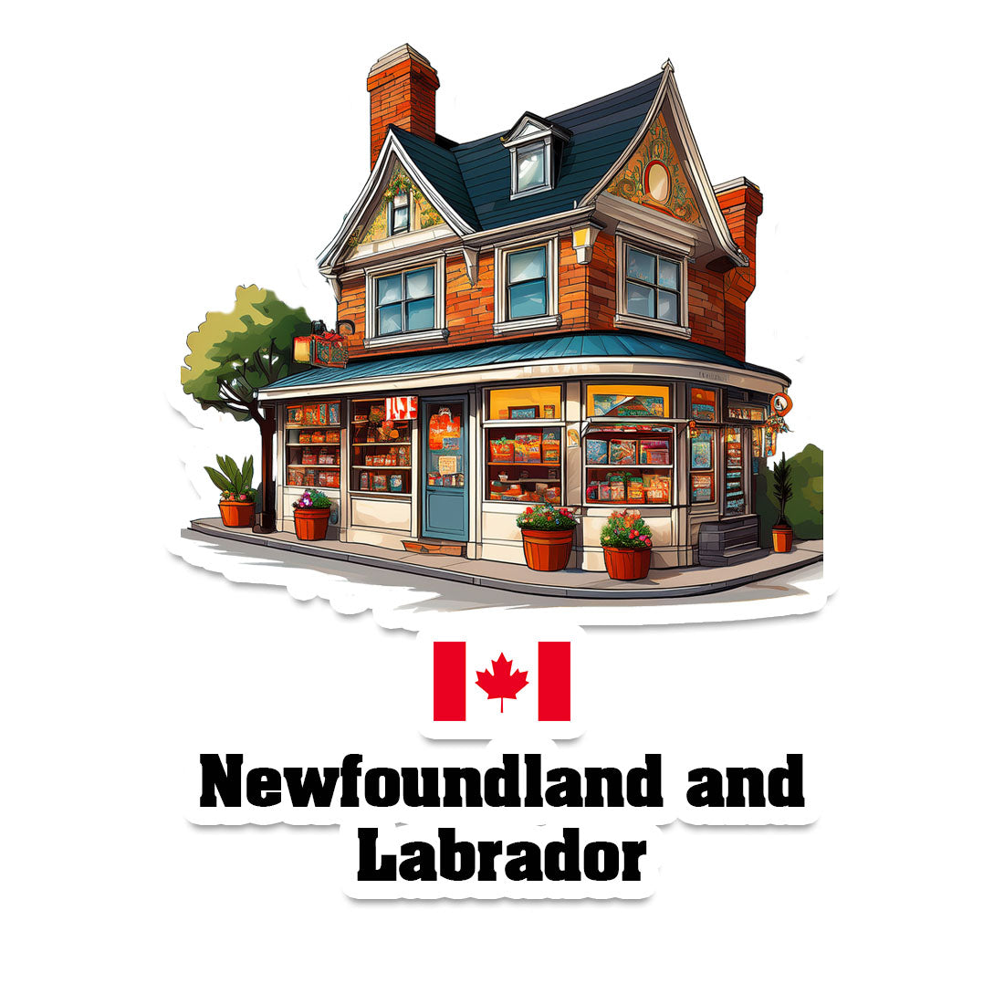 Newfoundland and Labrador Home Town Office Shop Canada Sticker & Magnet