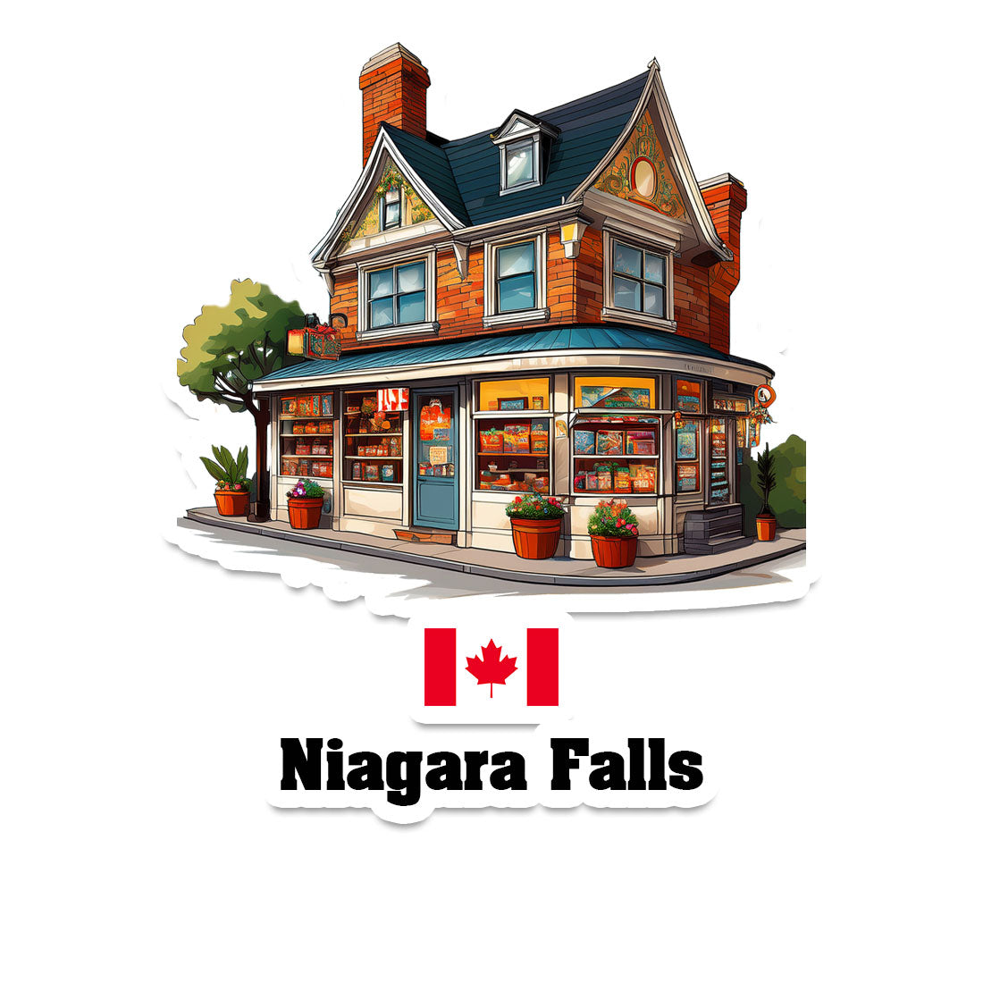 Niagara Falls Home Town Office Shop Canada Sticker & Magnet