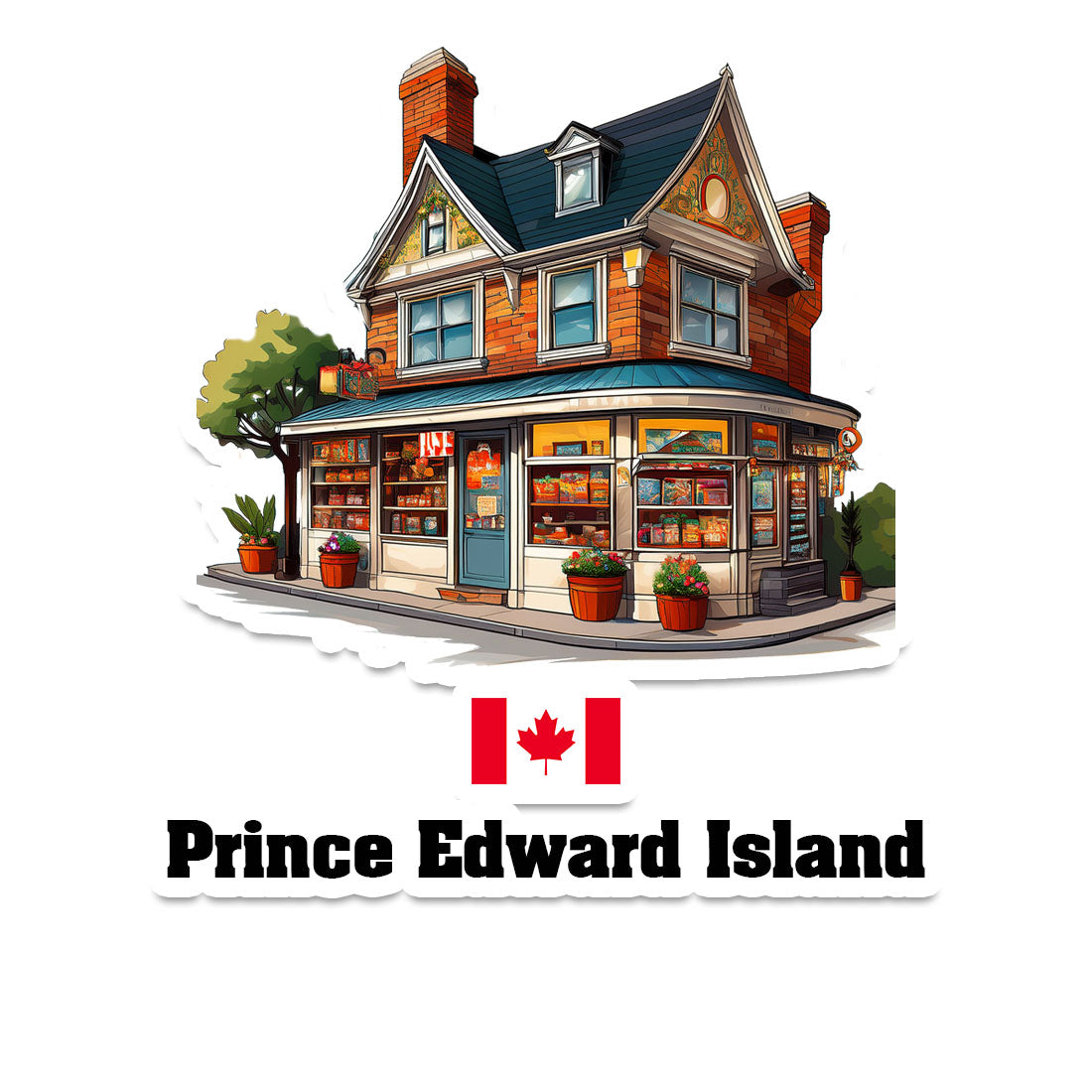 Prince Edward Island Home Town Office Shop Canada Sticker & Magnet