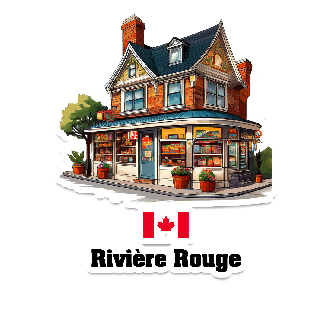 Rivière Rouge Home Town Office Shop Canada Sticker & Magnet