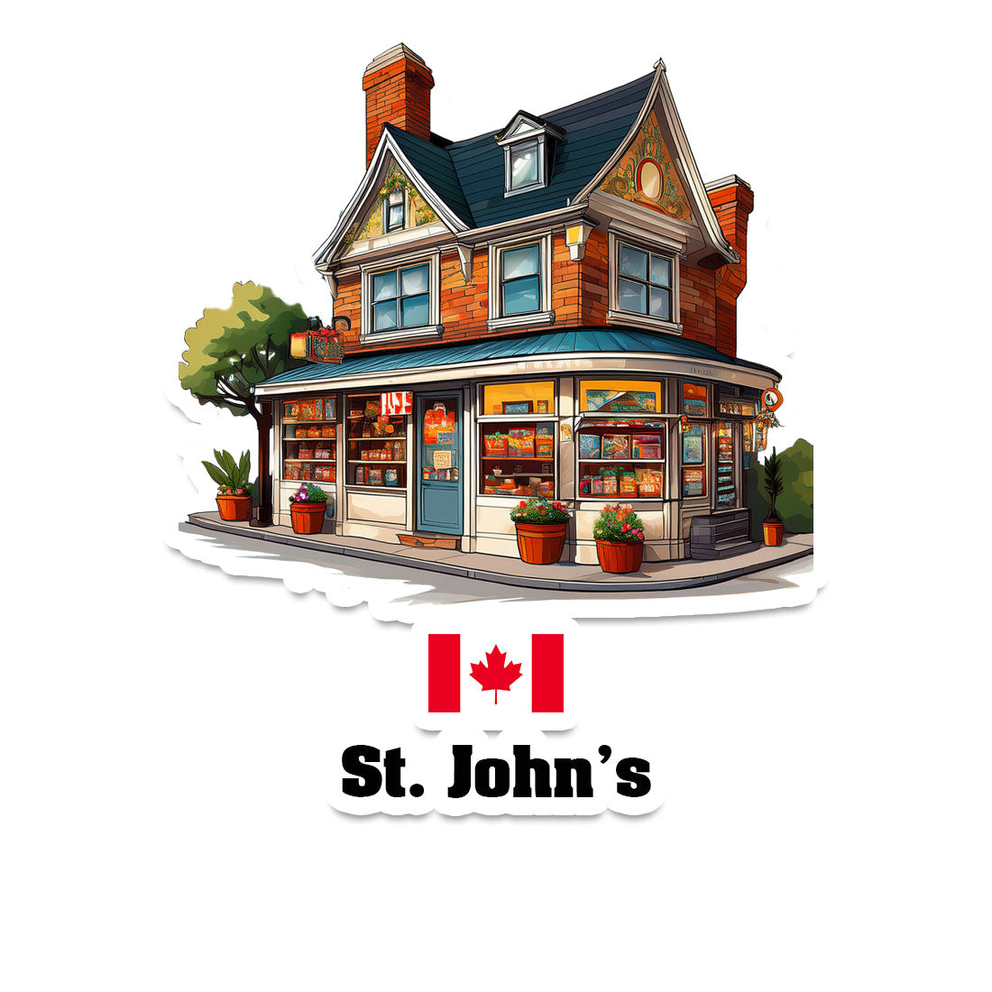 St. John's Home Town Office Shop Canada Sticker & Magnet