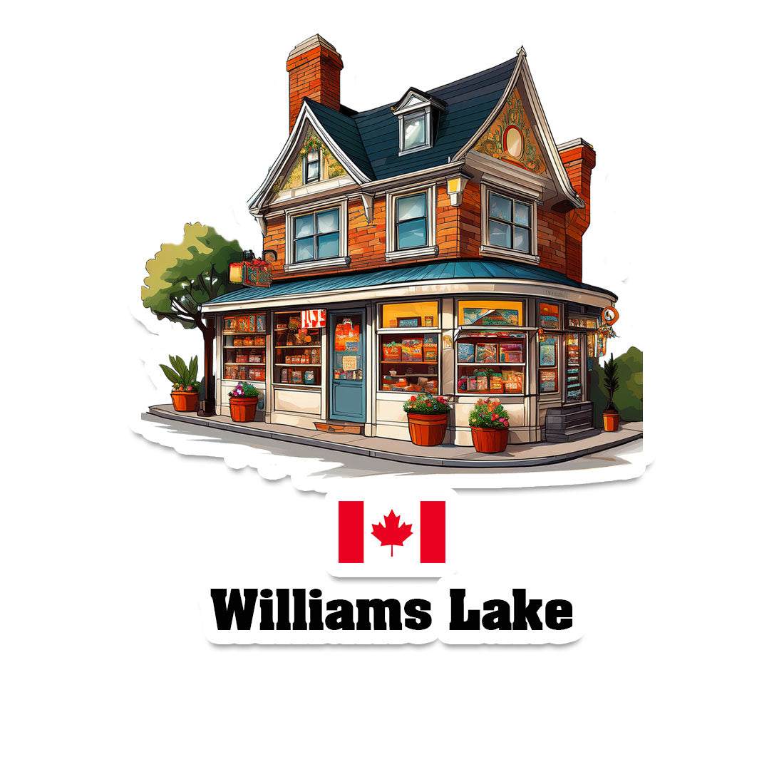 Williams Lake Home Town Office Shop Canada Sticker & Magnet