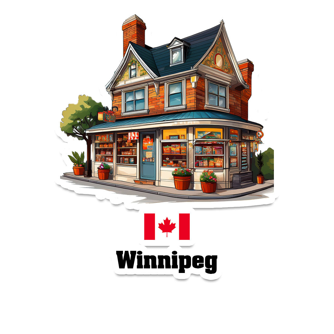 Winnipeg Home Town Office Shop Canada Sticker & Magnet