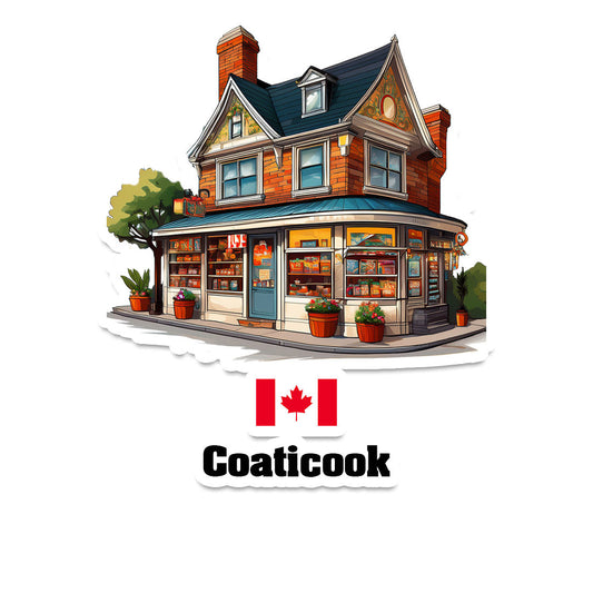 Coaticook Home Town Office Shop Canada Sticker & Magnet