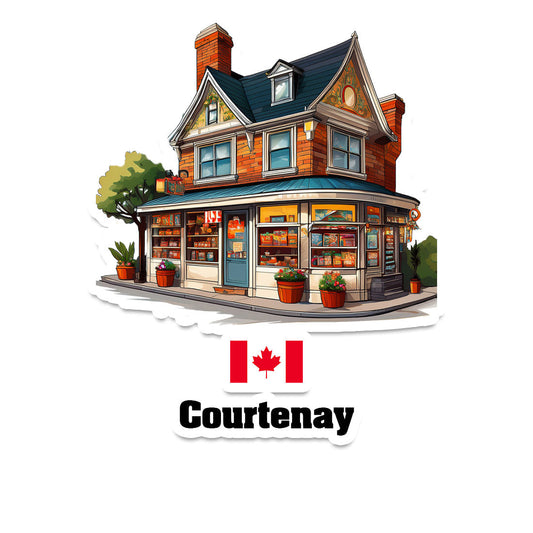 Courtenay Home Town Office Shop Canada Sticker & Magnet