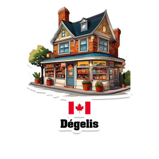 Dégelis Home Town Office Shop Canada Sticker & Magnet