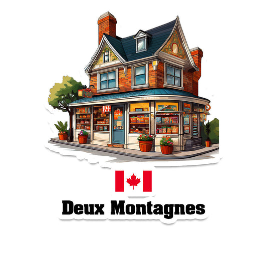 Deux Montagnes Home Town Office Shop Canada Sticker & Magnet
