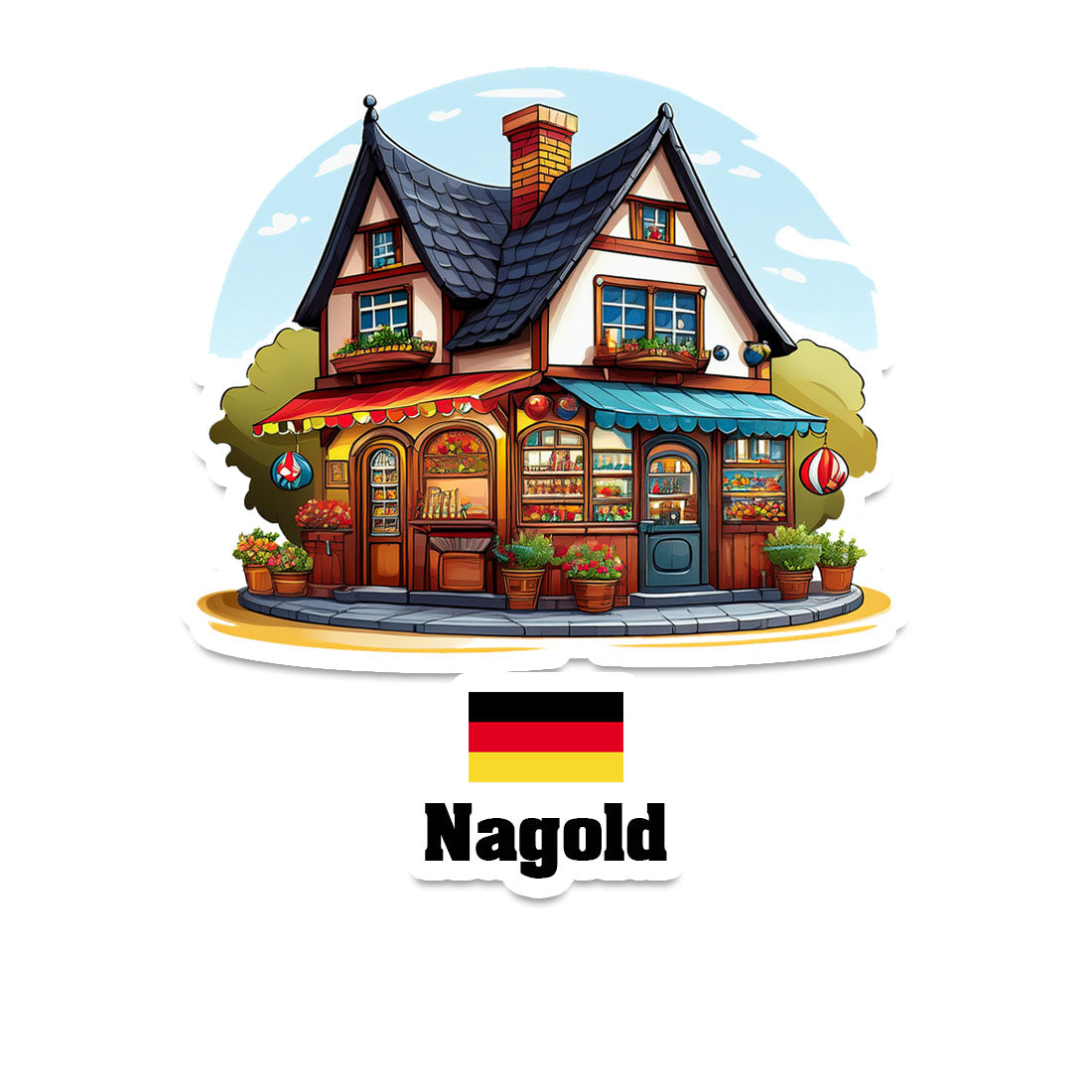 Nagold Home Town Office Shop Germany Sticker & Magnet