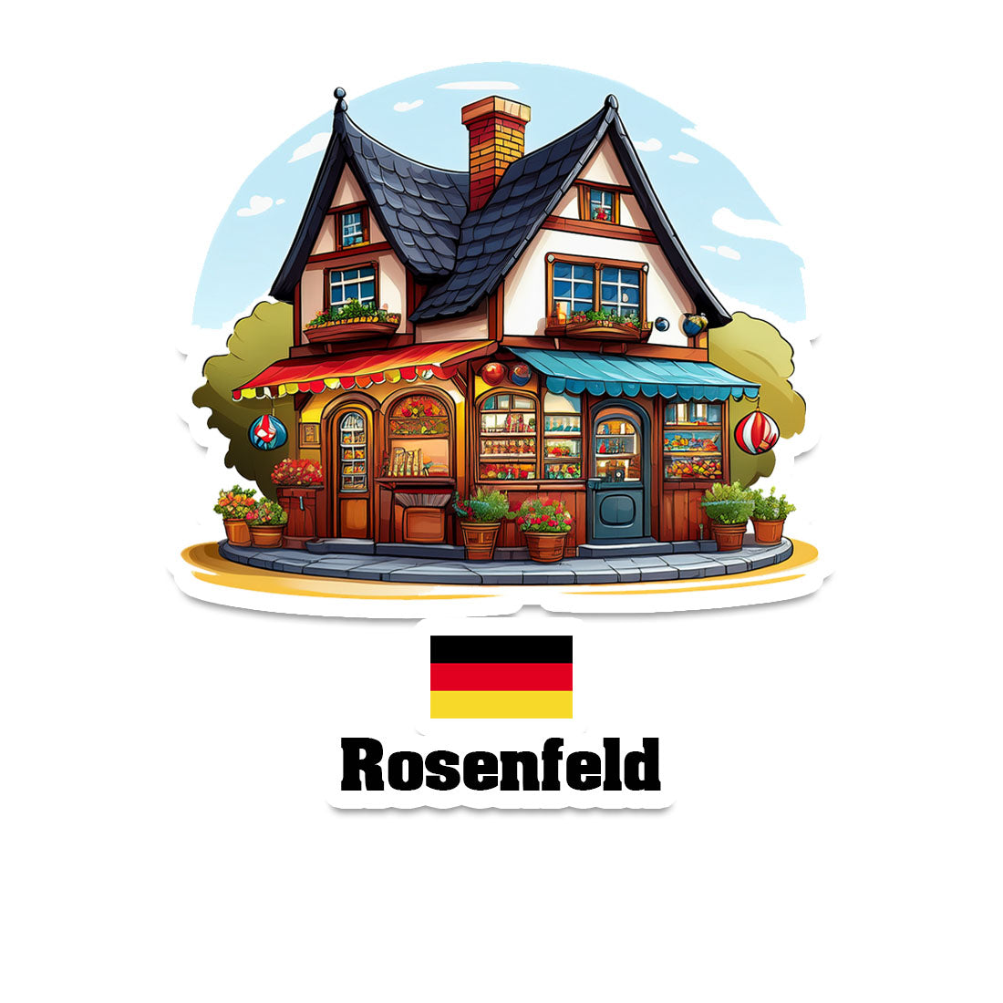Rosenfeld Home Town Office Shop Germany Sticker & Magnet