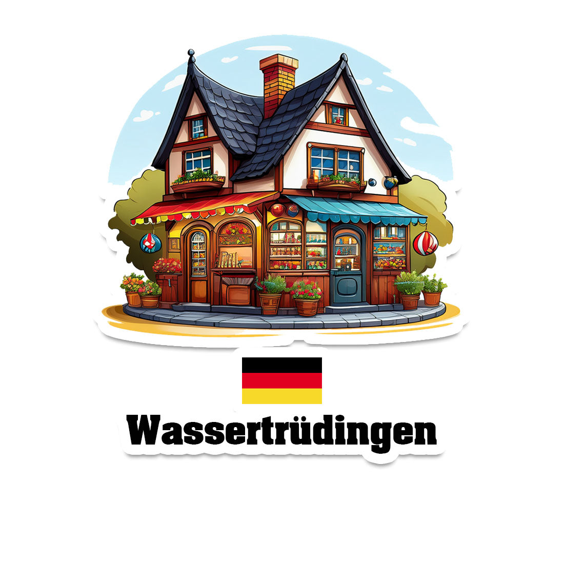 Wassertrüdingen Home Town Office Shop Germany Sticker & Magnet