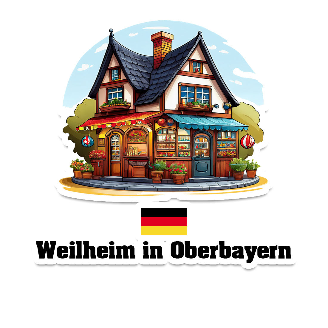 Weilheim in Oberbayern Home Town Office Shop Germany Sticker & Magnet