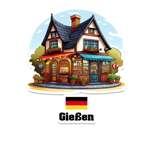 Gießen Home Town Office Shop Germany Sticker & Magnet