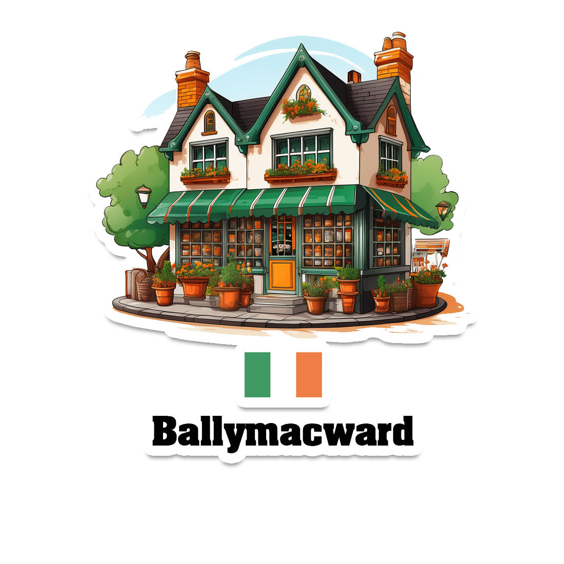 Ballymacward Home Town Office Shop Sticker & Magnet