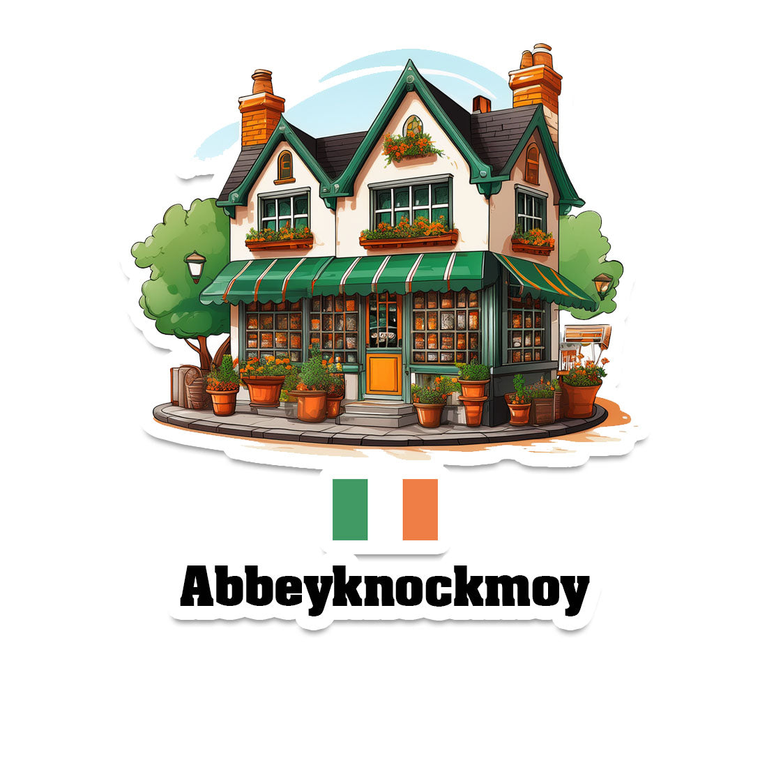 Abbeyknockmoy Home Town Office Shop Sticker & Magnet