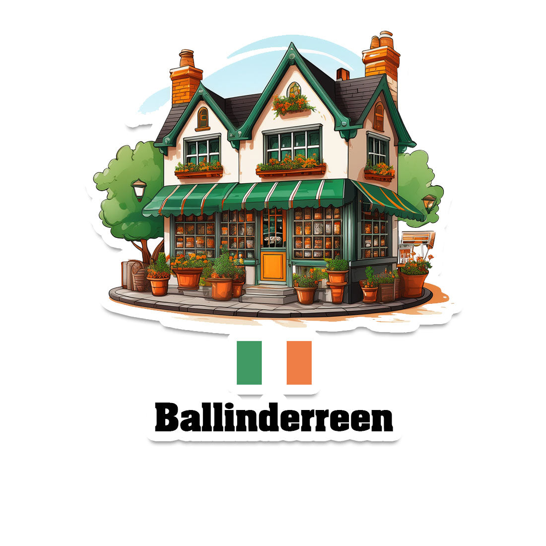 Ballinderreen Home Town Office Shop Sticker & Magnet