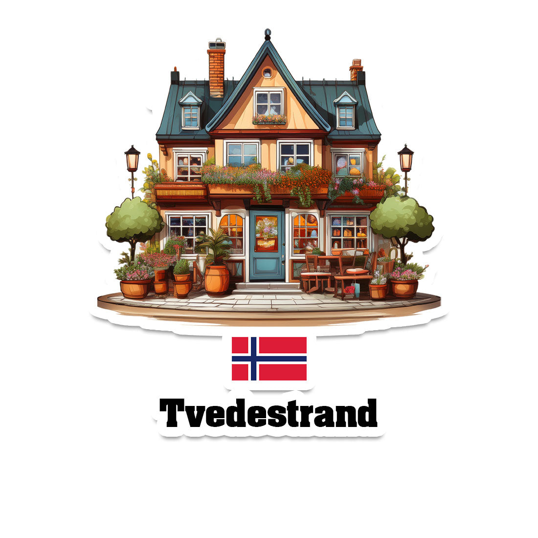 Tvedestrand Home Town Office Shop Norway Sticker & Magnet