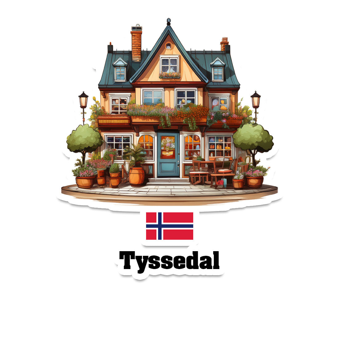 Tyssedal Home Town Office Shop Norway Sticker & Magnet