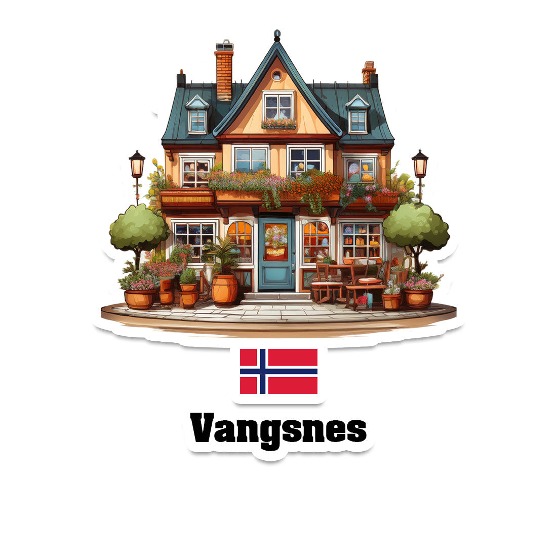 Vangsnes Home Town Office Shop Norway Sticker & Magnet