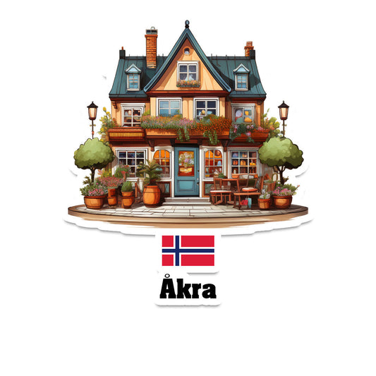 Åkra Home Town Office Shop Norway Sticker & Magnet