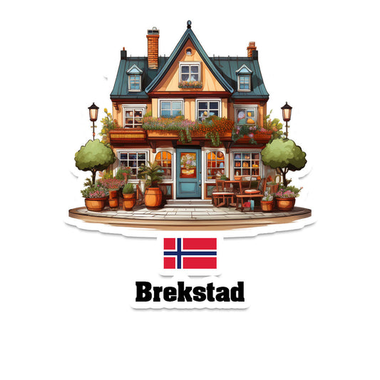 Brekstad Home Town Office Shop Norway Sticker & Magnet