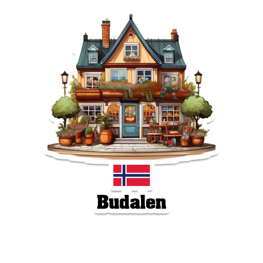 Budalen Home Town Office Shop Norway Sticker & Magnet
