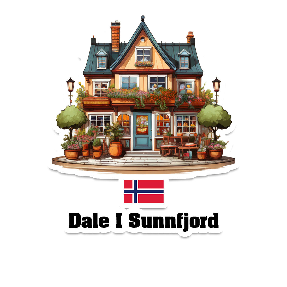 Dale I Sunnfjord Home Town Office Shop Norway Sticker & Magnet