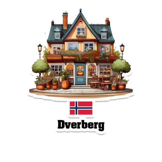 Dverberg Home Town Office Shop Norway Sticker & Magnet