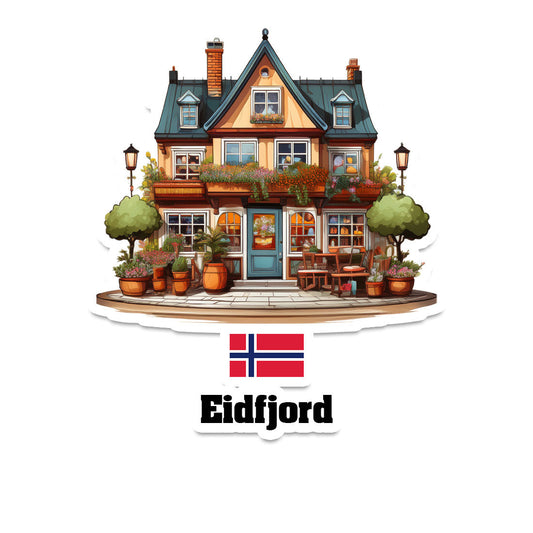 Eidfjord Home Town Office Shop Norway Sticker & Magnet