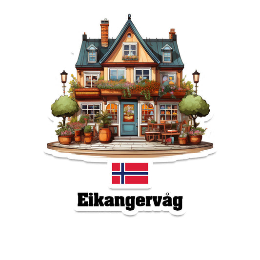 Eikangervåg Home Town Office Shop Norway Sticker & Magnet