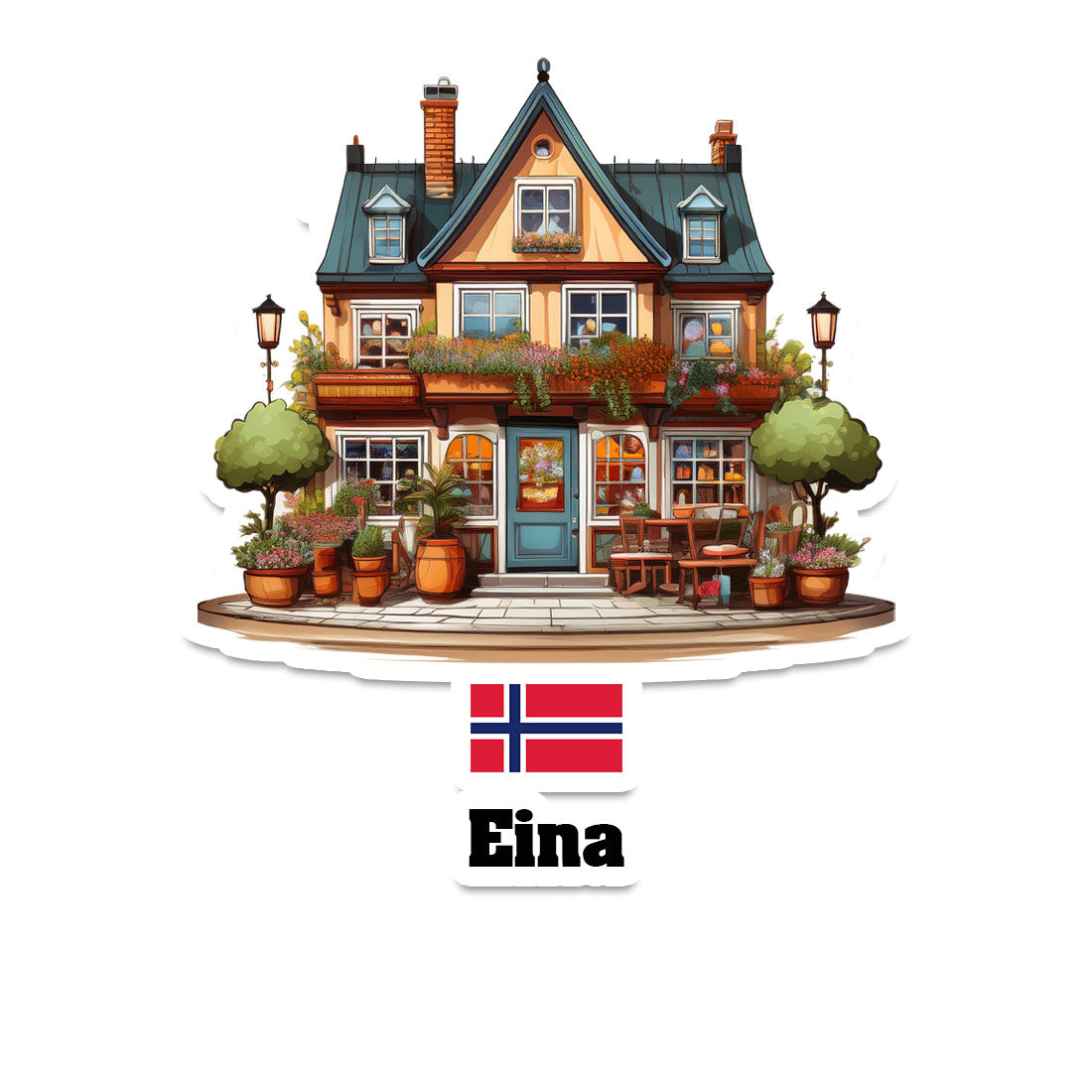 Eina Home Town Office Shop Norway Sticker & Magnet