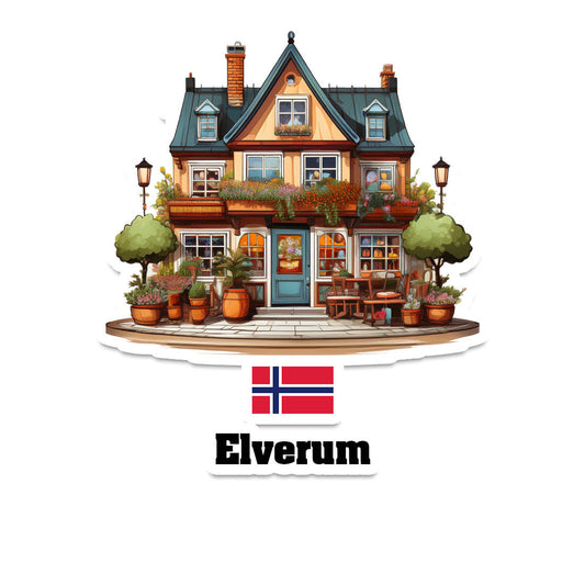 Elverum Home Town Office Shop Norway Sticker & Magnet