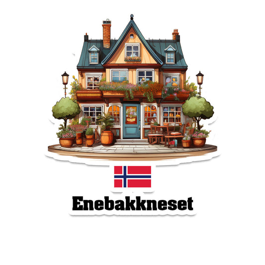 Enebakkneset Home Town Office Shop Norway Sticker & Magnet