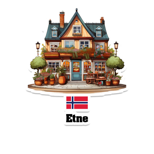 Etne Home Town Office Shop Norway Sticker & Magnet