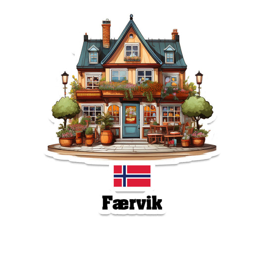 Færvik Home Town Office Shop Norway Sticker & Magnet