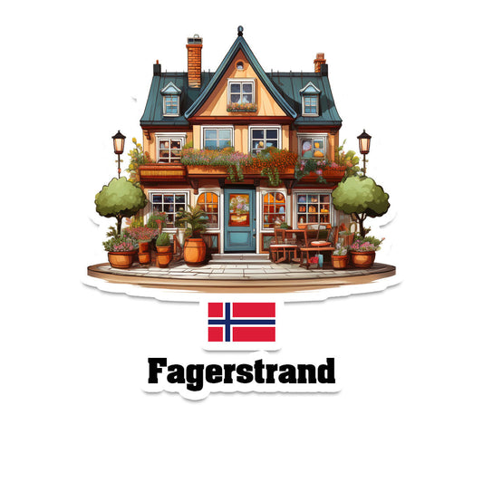 Fagerstrand Home Town Office Shop Norway Sticker & Magnet