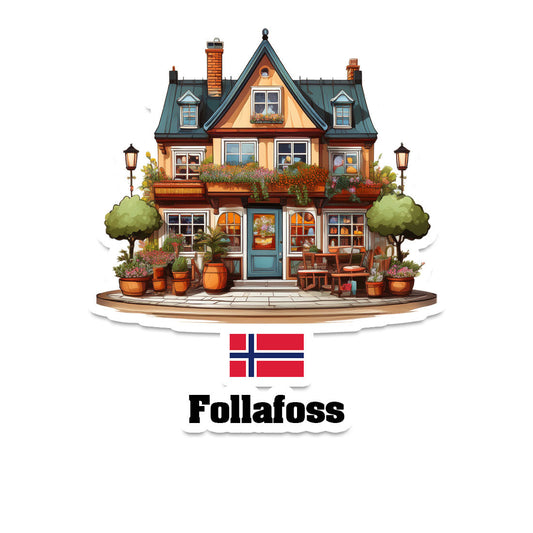 Follafoss Home Town Office Shop Norway Sticker & Magnet