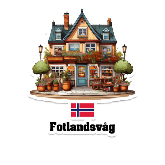 Fotlandsvåg Home Town Office Shop Norway Sticker & Magnet