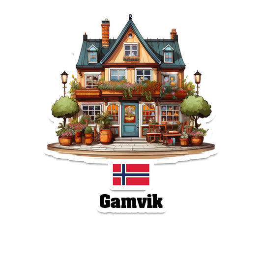Gamvik Home Town Office Shop Norway Sticker & Magnet