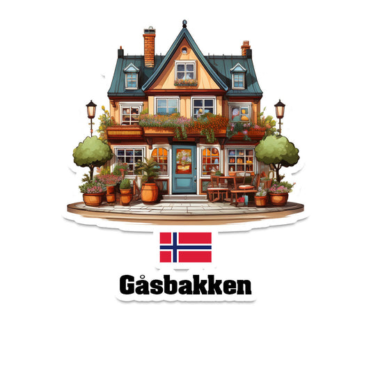 Gåsbakken Home Town Office Shop Norway Sticker & Magnet