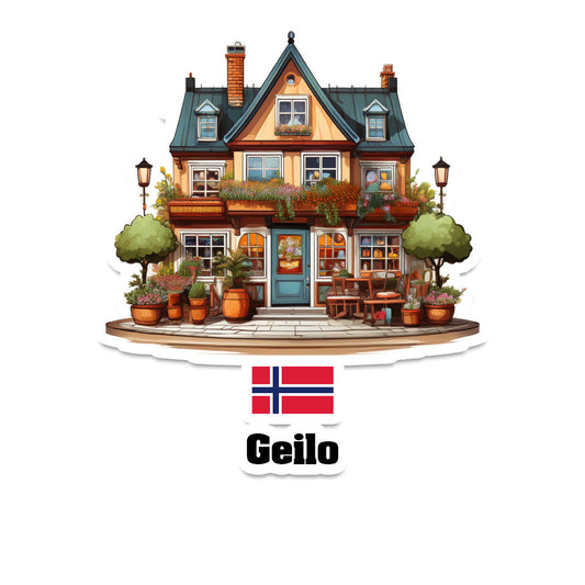 Geilo Home Town Office Shop Norway Sticker & Magnet